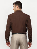 Jainish Brown Men's Solid Formal Shirts ( SF 777Coffee ) | Grocsy
