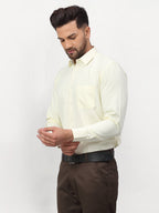 Jainish Yellow Men's Solid Formal Shirts ( SF 777Lemon ) | Grocsy