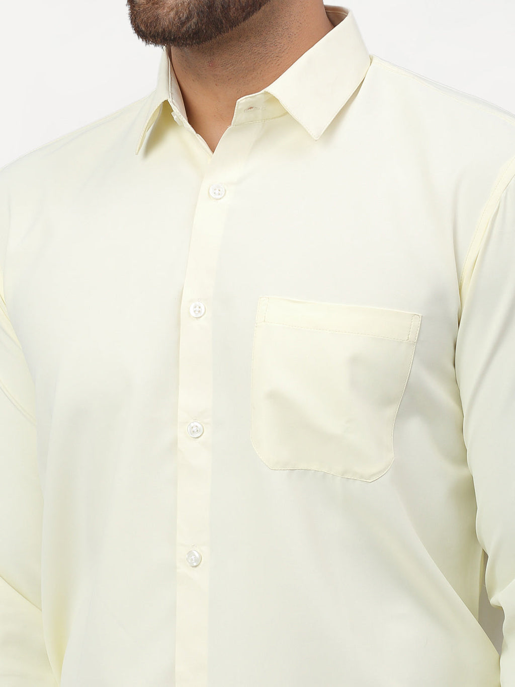 Jainish Yellow Men's Solid Formal Shirts ( SF 777Lemon ) | Grocsy