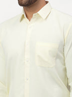Jainish Yellow Men's Solid Formal Shirts ( SF 777Lemon ) | Grocsy