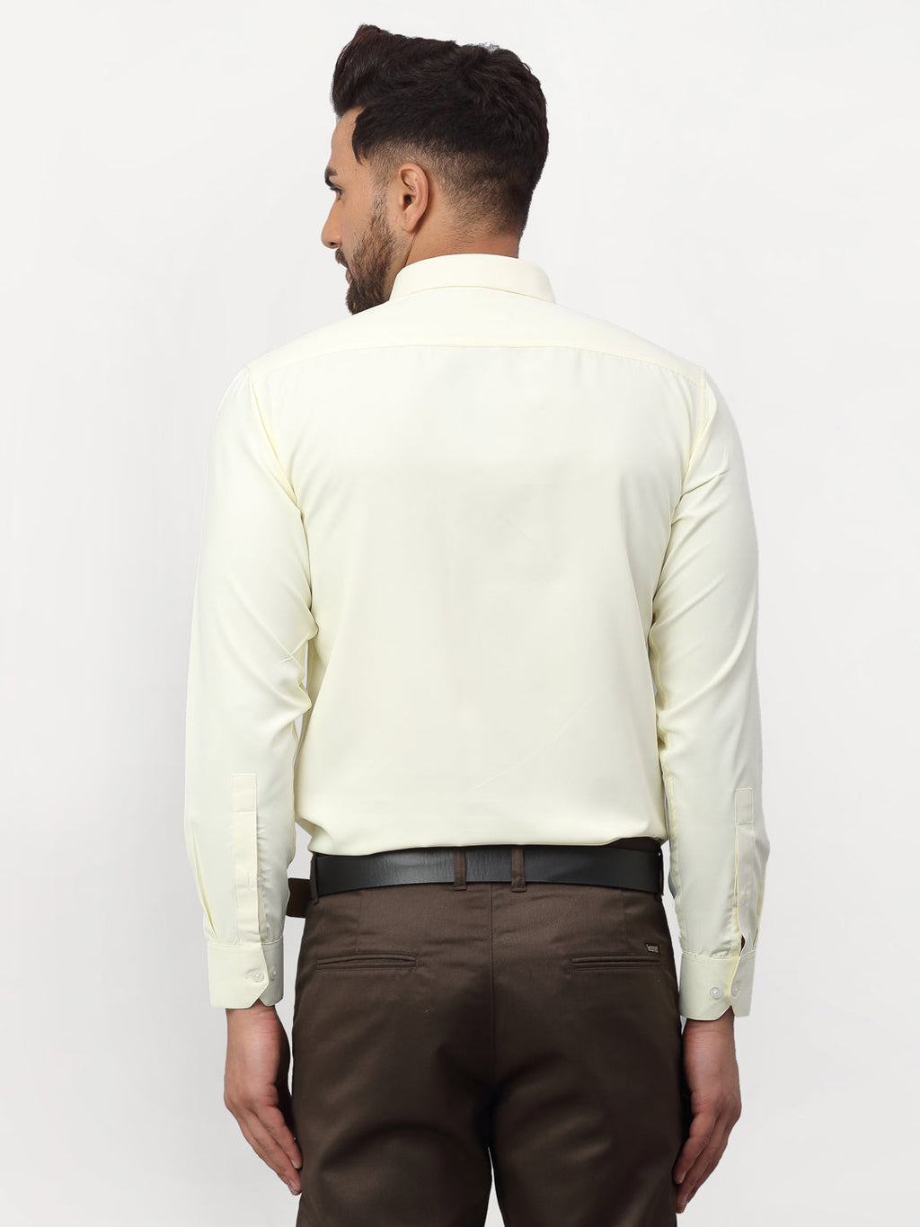 Jainish Yellow Men's Solid Formal Shirts ( SF 777Lemon ) | Grocsy