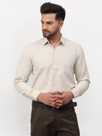 Jainish Beige Men's Solid Formal Shirts ( SF 777Light-Beige ) | Grocsy