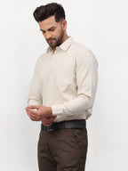 Jainish Beige Men's Solid Formal Shirts ( SF 777Light-Beige ) | Grocsy