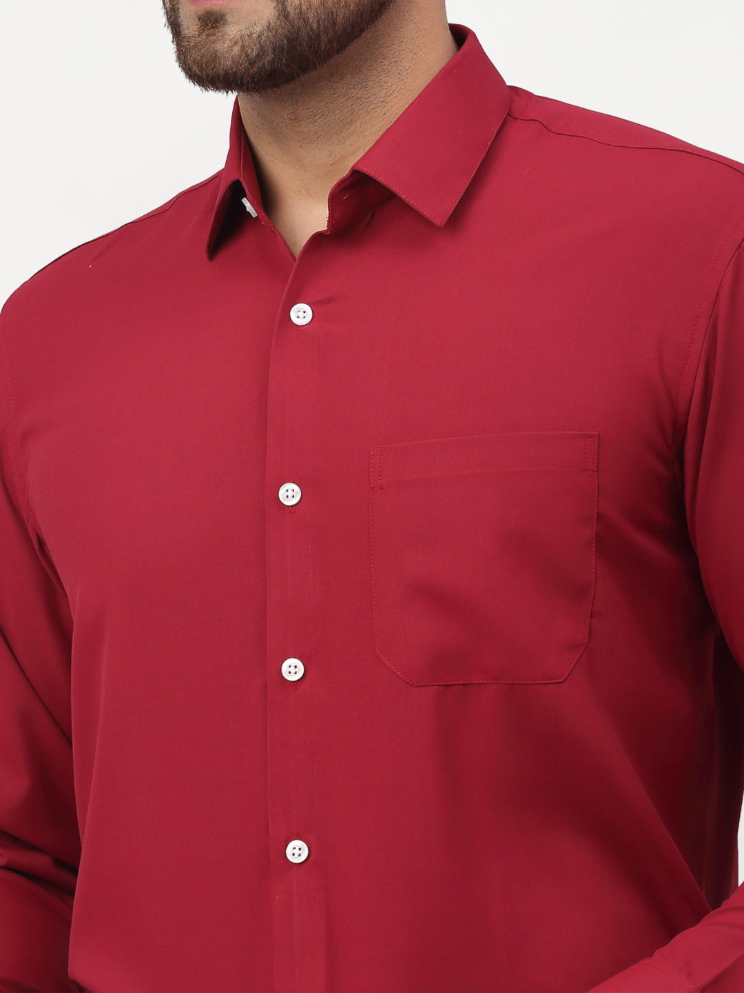 Jainish Maroon Men's Solid Formal Shirts ( SF 777Maroon ) | Grocsy