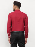 Jainish Maroon Men's Solid Formal Shirts ( SF 777Maroon ) | Grocsy
