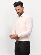 Jainish Peach Men's Solid Formal Shirts ( SF 777Peach ) | Grocsy