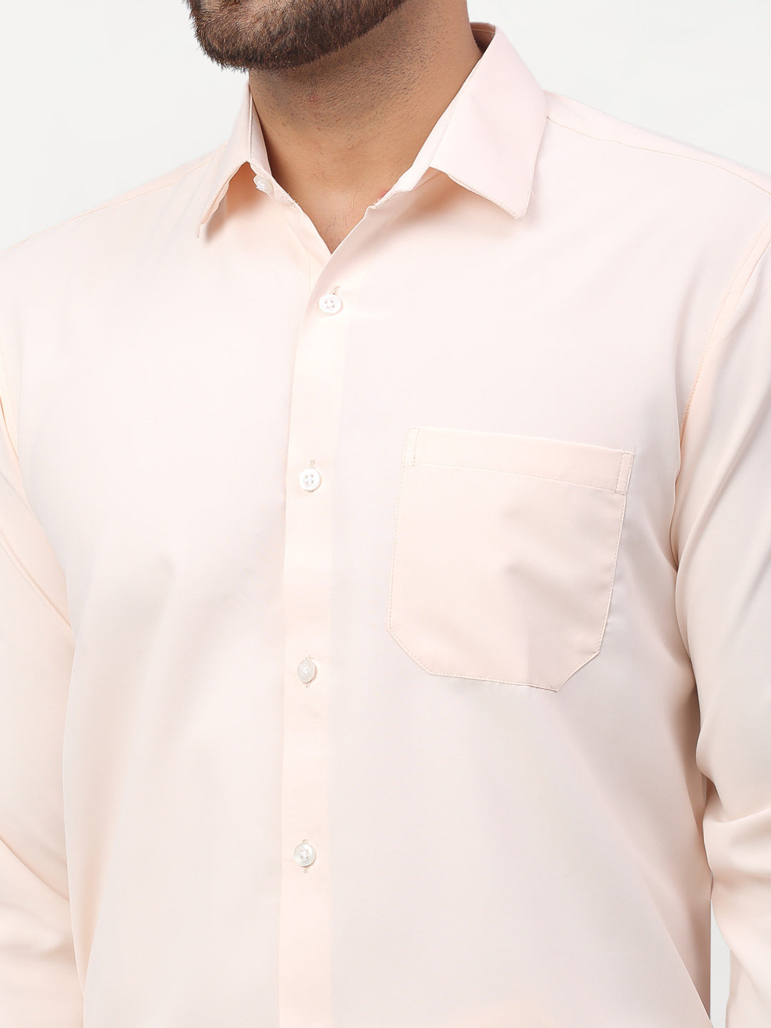 Jainish Peach Men's Solid Formal Shirts ( SF 777Peach ) | Grocsy