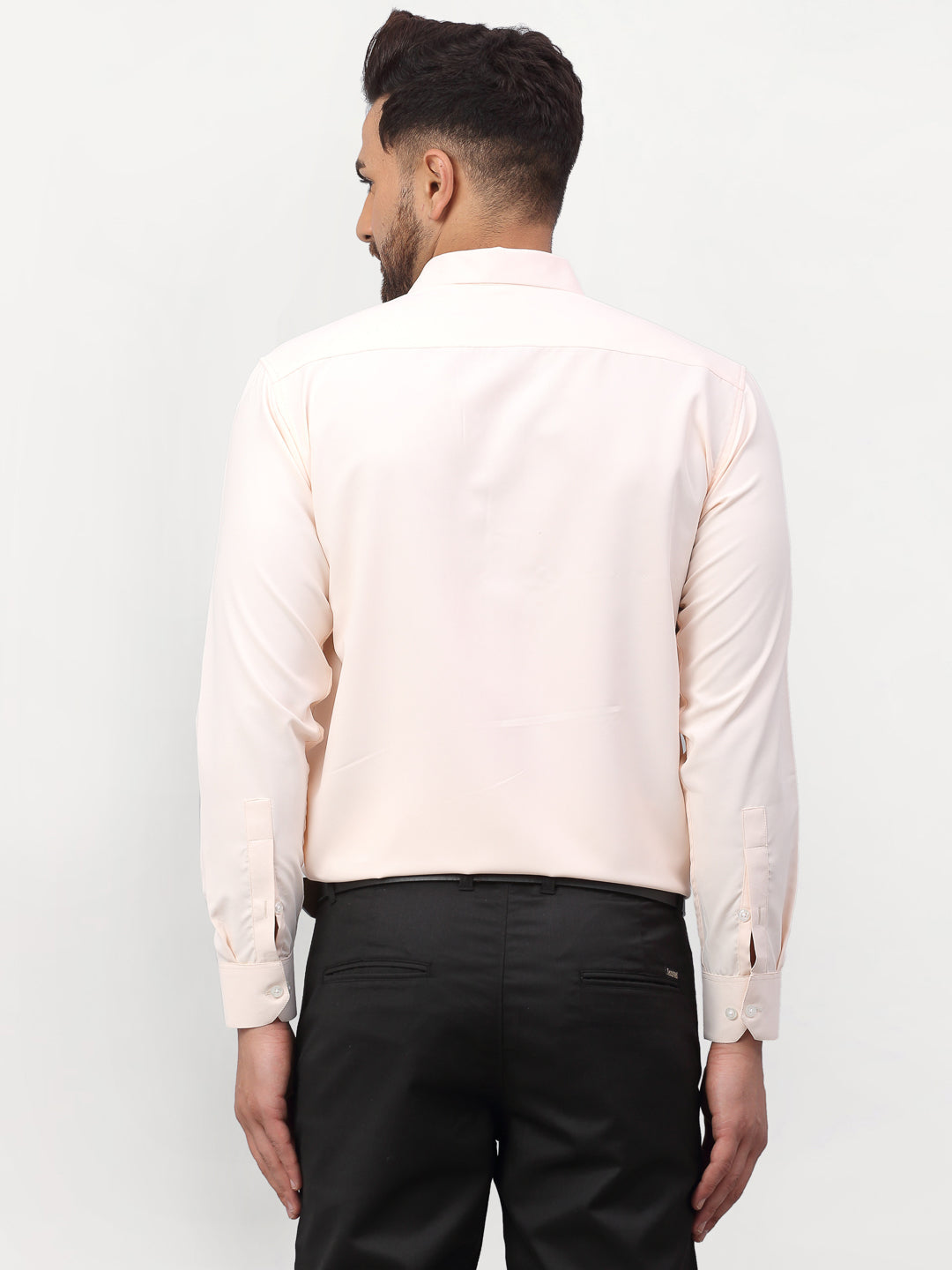 Jainish Peach Men's Solid Formal Shirts ( SF 777Peach ) | Grocsy