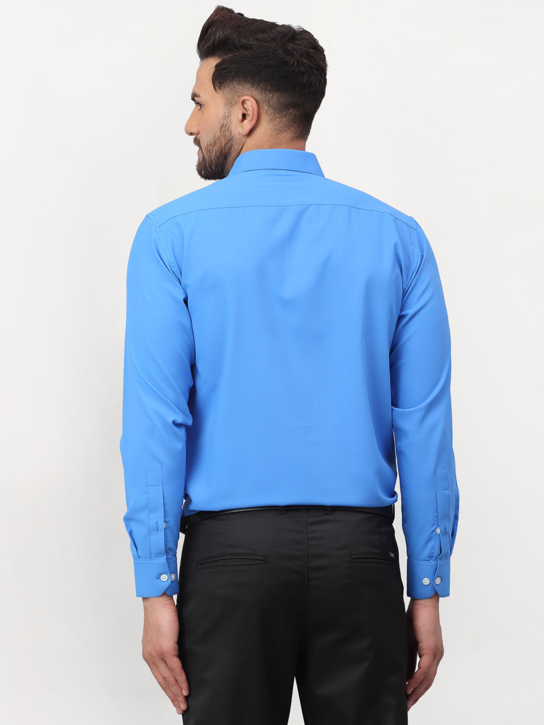 Jainish Blue Men's Solid Formal Shirts ( SF 777Sky ) | Grocsy