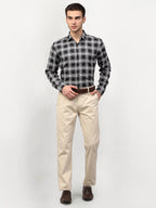 Jainish Black Men's Checked Formal Shirts ( SF 779Black ) | Grocsy