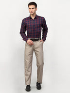 Jainish Red Men's Checked Formal Shirts ( SF 781Red-Blue ) | Grocsy