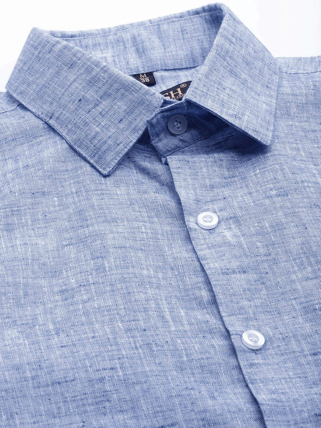 Jainish Blue Men's Solid Cotton Formal Shirt ( SF 782Blue ) | Grocsy