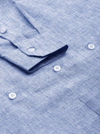 Jainish Blue Men's Solid Cotton Formal Shirt ( SF 782Blue ) | Grocsy
