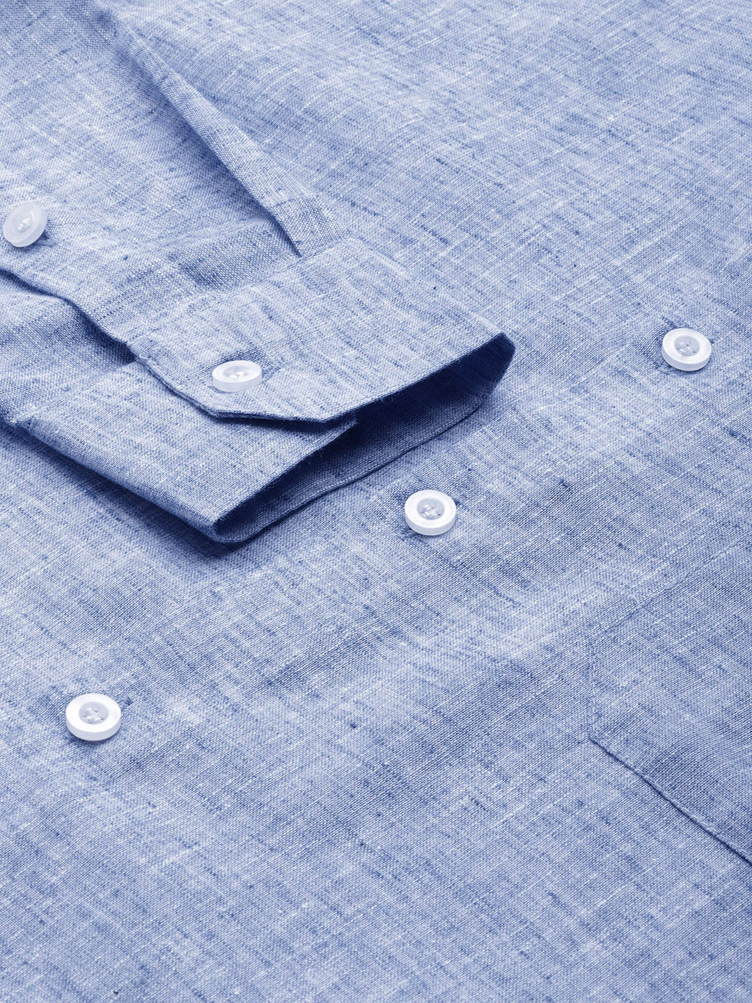 Jainish Blue Men's Solid Cotton Formal Shirt ( SF 782Blue ) | Grocsy