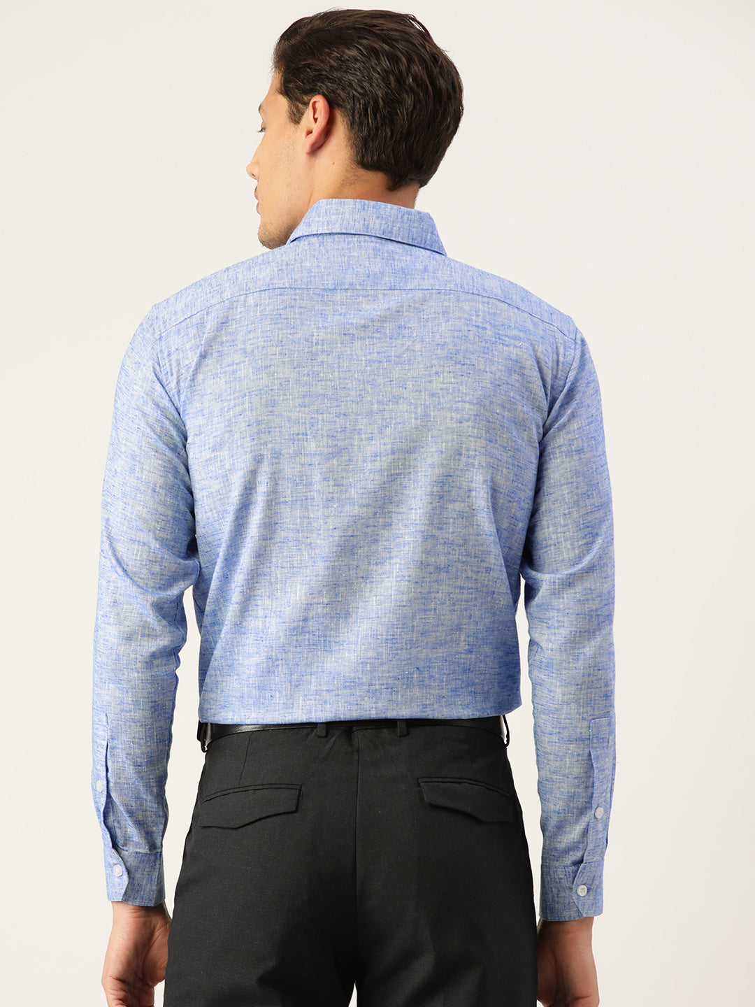 Jainish Blue Men's Solid Cotton Formal Shirt ( SF 782Blue ) | Grocsy