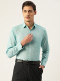 Jainish Green Men's Solid Cotton Formal Shirt ( SF 782Green ) | Grocsy