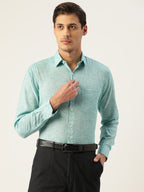 Jainish Green Men's Solid Cotton Formal Shirt ( SF 782Green ) | Grocsy