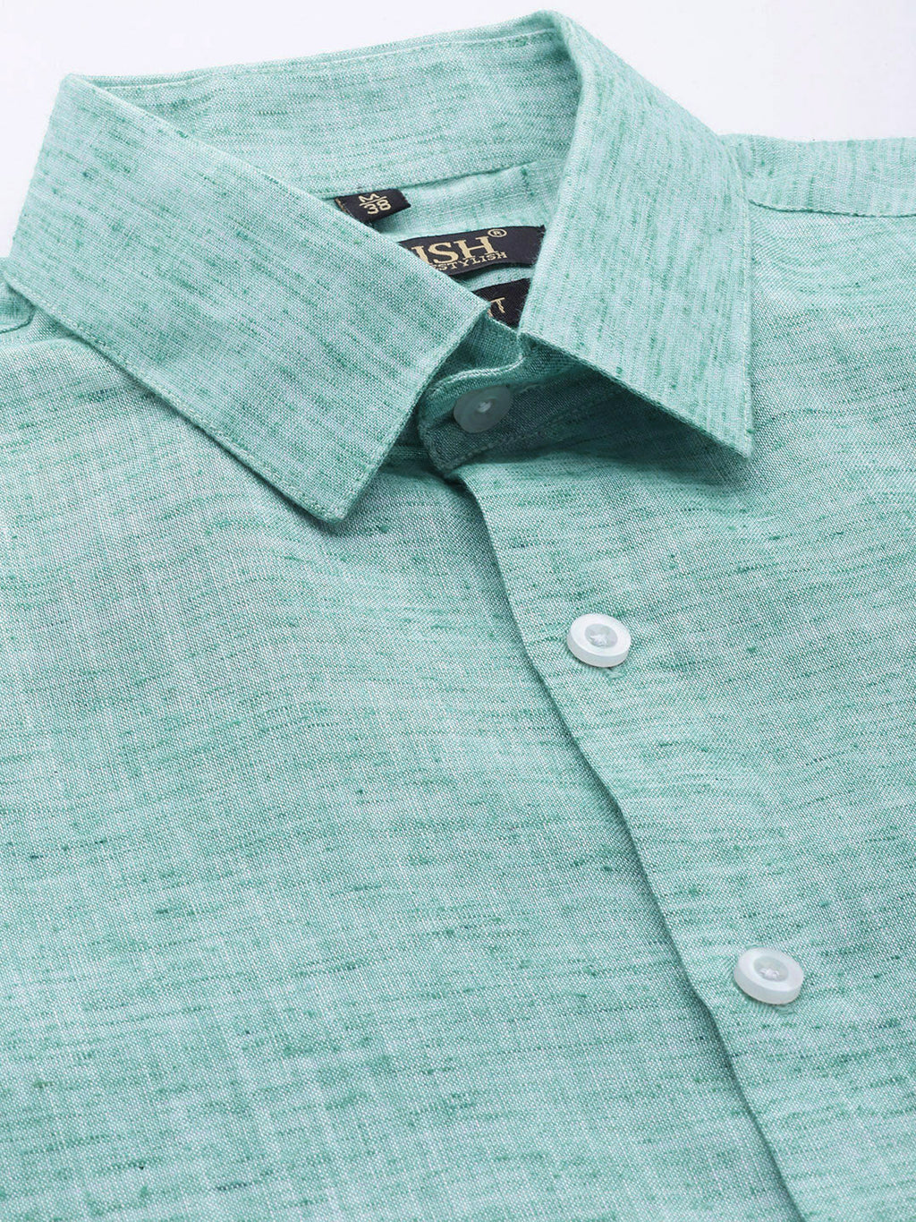 Jainish Green Men's Solid Cotton Formal Shirt ( SF 782Green ) | Grocsy