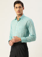 Jainish Green Men's Solid Cotton Formal Shirt ( SF 782Green ) | Grocsy