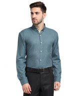 Jainish Grey Melange Men's Button Down Collar Cotton Formal Shirt ( SF 785Dark-Grey ) | Grocsy