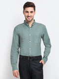 Jainish Green Men's Button Down Collar Cotton Formal Shirt ( SF 785Green ) | Grocsy