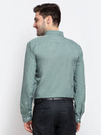 Jainish Green Men's Button Down Collar Cotton Formal Shirt ( SF 785Green ) | Grocsy