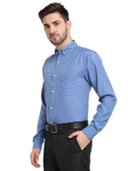 Jainish Blue Men's Button Down Collar Cotton Formal Shirt ( SF 785Light-Blue ) | Grocsy