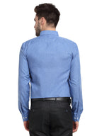 Jainish Blue Men's Button Down Collar Cotton Formal Shirt ( SF 785Light-Blue ) | Grocsy