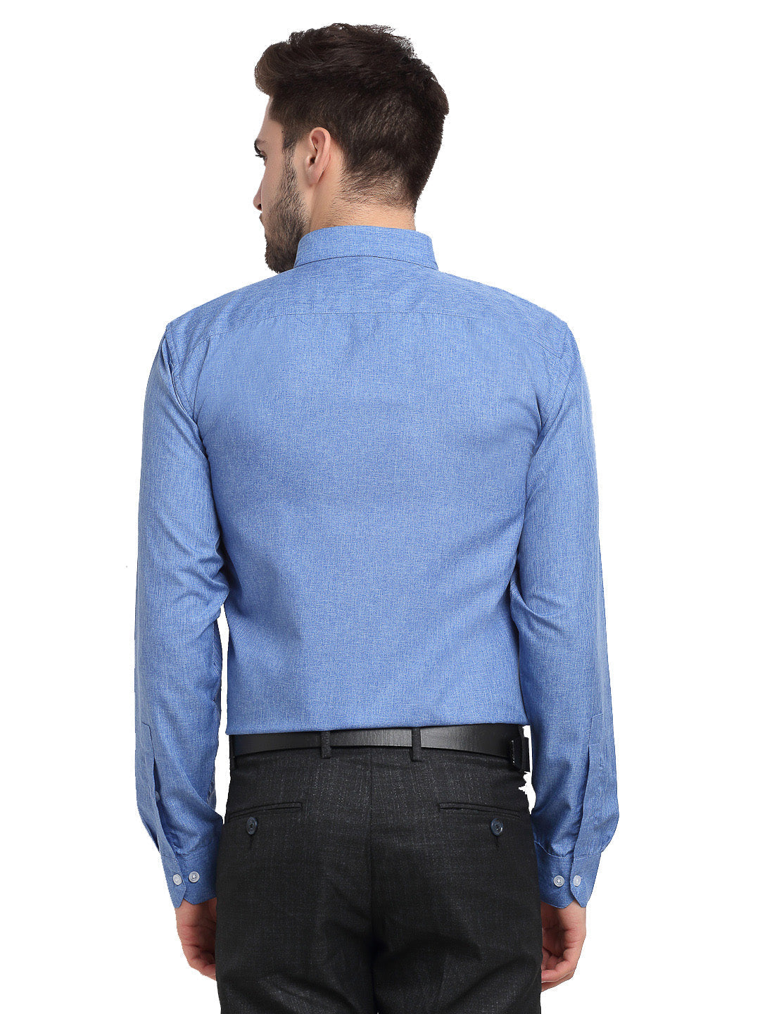 Jainish Blue Men's Button Down Collar Cotton Formal Shirt ( SF 785Light-Blue ) | Grocsy