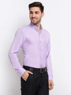 Jainish Purple Men's Button Down Collar Cotton Formal Shirt ( SF 785Light-Purple ) | Grocsy
