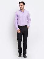 Jainish Purple Men's Button Down Collar Cotton Formal Shirt ( SF 785Light-Purple ) | Grocsy