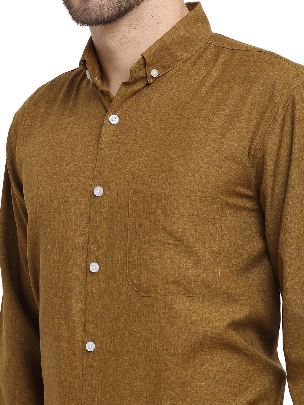 Jainish Olive Men's Button Down Collar Cotton Formal Shirt ( SF 785Olive ) | Grocsy