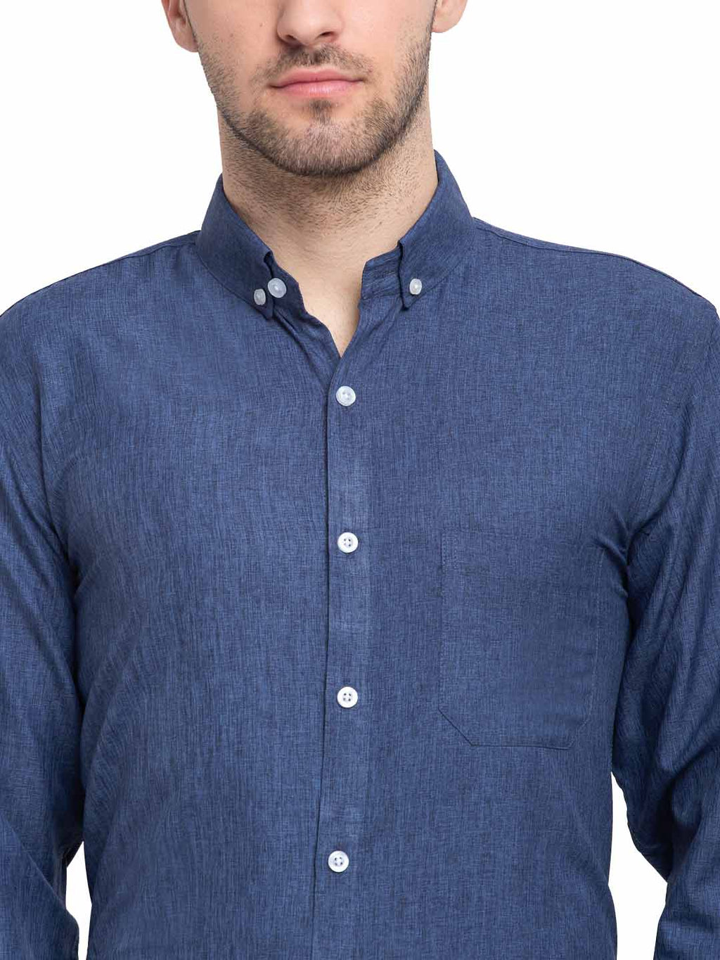 Jainish Teal Men's Button Down Collar Cotton Formal Shirt ( SF 785Teal ) | Grocsy
