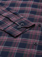 Jainish Pink Men's Formal Cotton Checked Shirt ( SF 786Pink ) | Grocsy