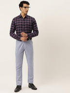 Jainish Pink Men's Formal Cotton Checked Shirt ( SF 786Pink ) | Grocsy