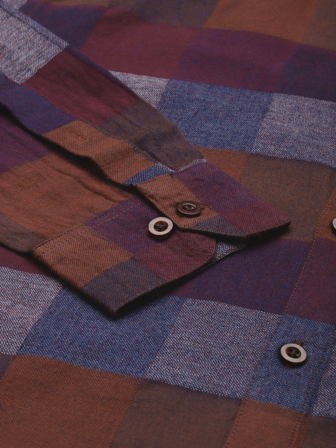 Jainish Brown Men's Formal Cotton Checked Shirt ( SF 787Brown ) | Grocsy
