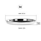 Sumeet Stainless Steel Heavy Gauge Deep Wall Dinner Plates with Mirror Finish | Grocsy