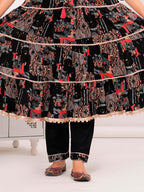 Embroidered & Printed Kurta With Pant & Dupatta Luxury Premium, Black - Hiral Fashion | Grocsy