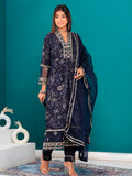 Embroidered & Bandhani Printed Kurta With Pant & Dupatta, Navy Blue - Hiral Fashion | Grocsy