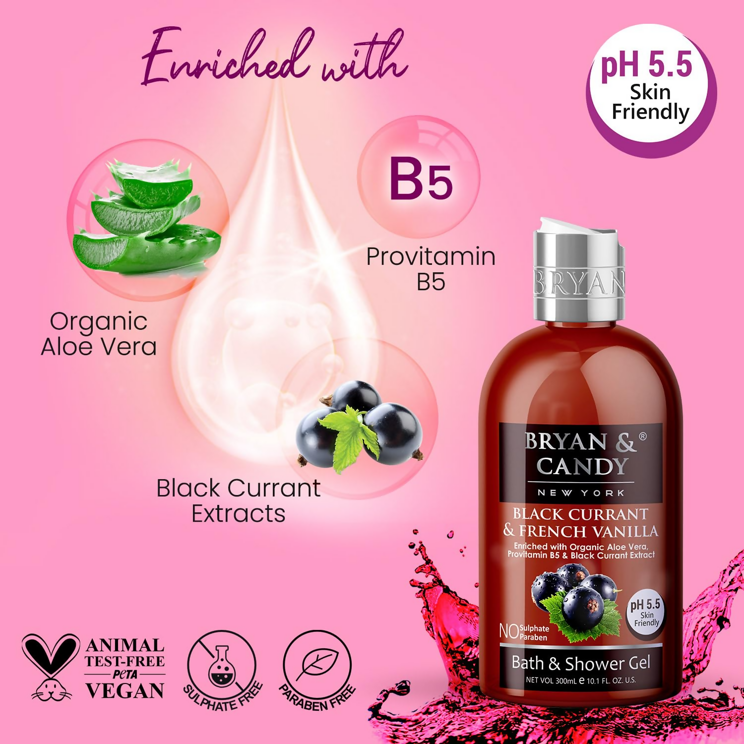 Bryan & Candy Black Currant & French Vanilla Shower Gel | Grocsy