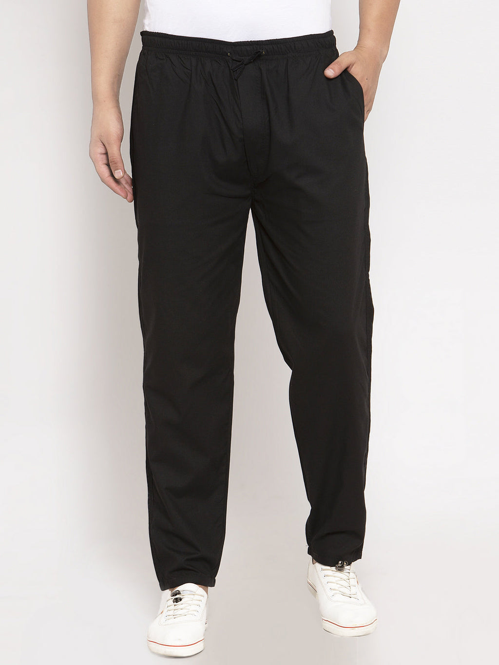 Jainish Men Black Solid Track Pants ( JOG 011Blackxxx ) | Grocsy