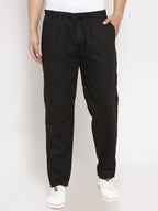 Jainish Men Black Solid Track Pants ( JOG 011Blackxxx ) | Grocsy