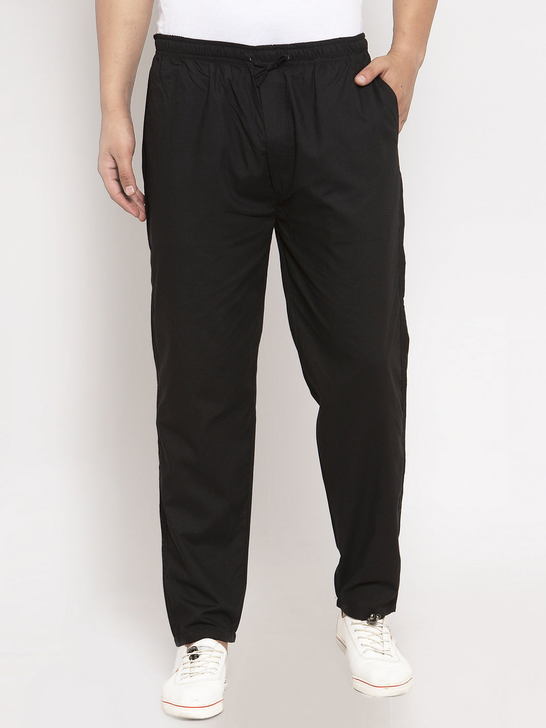 Jainish Men Black Solid Track Pants ( JOG 011Blackxxx ) | Grocsy