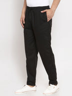 Jainish Men Black Solid Track Pants ( JOG 011Blackxxx ) | Grocsy