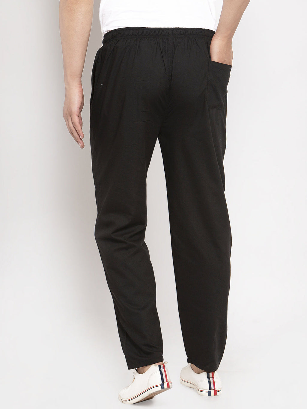 Jainish Men Black Solid Track Pants ( JOG 011Blackxxx ) | Grocsy