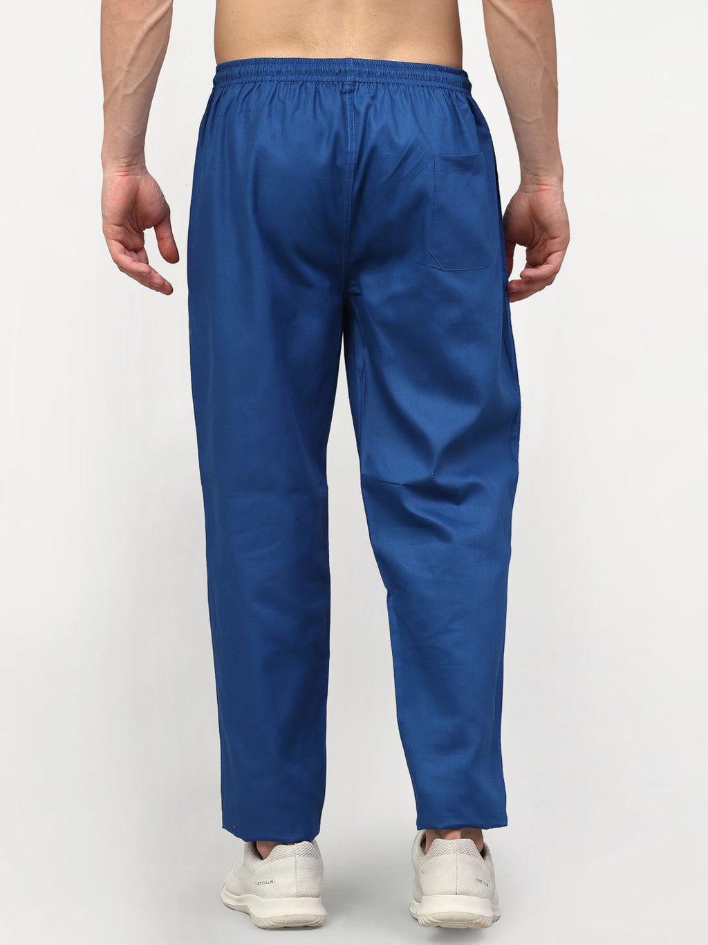 Jainish Men's Cotton Solid Track Pants - Blue | Grocsy
