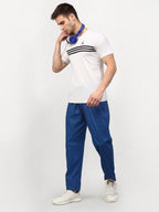 Jainish Men's Cotton Solid Track Pants - Blue | Grocsy