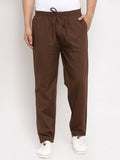 Jainish Men's Brown Solid Cotton Track Pants ( JOG 011Coffee ) | Grocsy