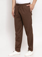 Jainish Men's Brown Solid Cotton Track Pants ( JOG 011Coffee ) | Grocsy
