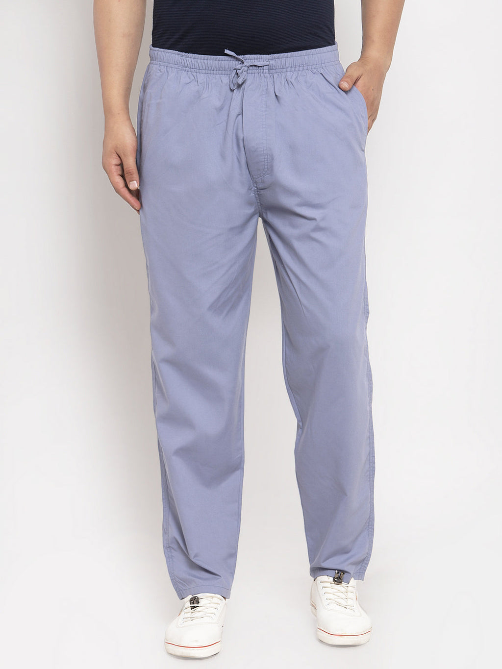 Jainish Men's Grey Solid Cotton Track Pants ( JOG 011Light-Grey ) | Grocsy